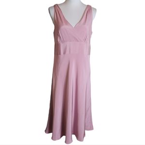 J Crew Pink Lilac Sophia Tricotine Silk Cocktail Midi Dress Sz 10  ? Coquette